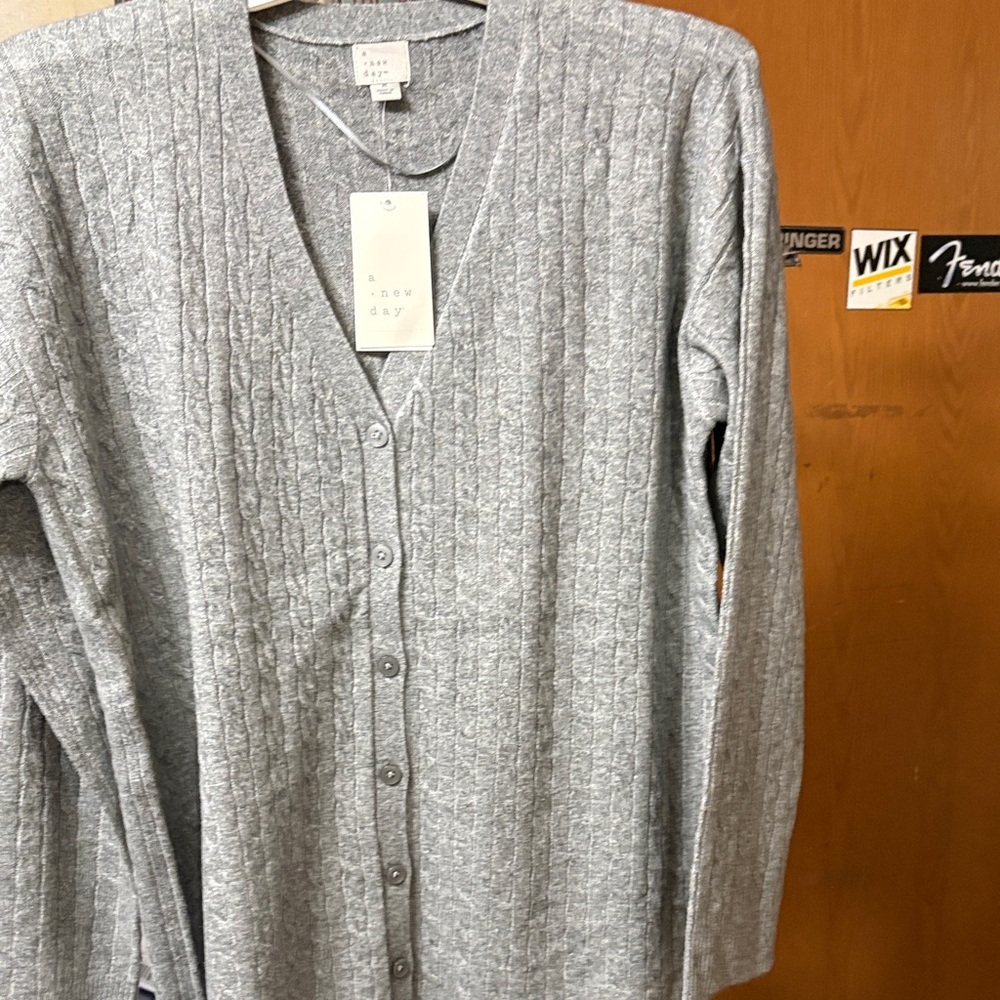 a new day Gray V-Neck Sweater